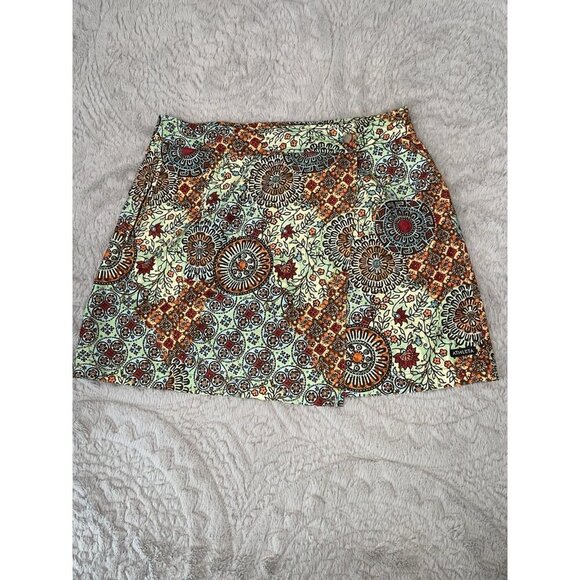 Athleta Skorts Orange Blue Geometric Patterned Women's Size 8 - Picture 1 of 12
